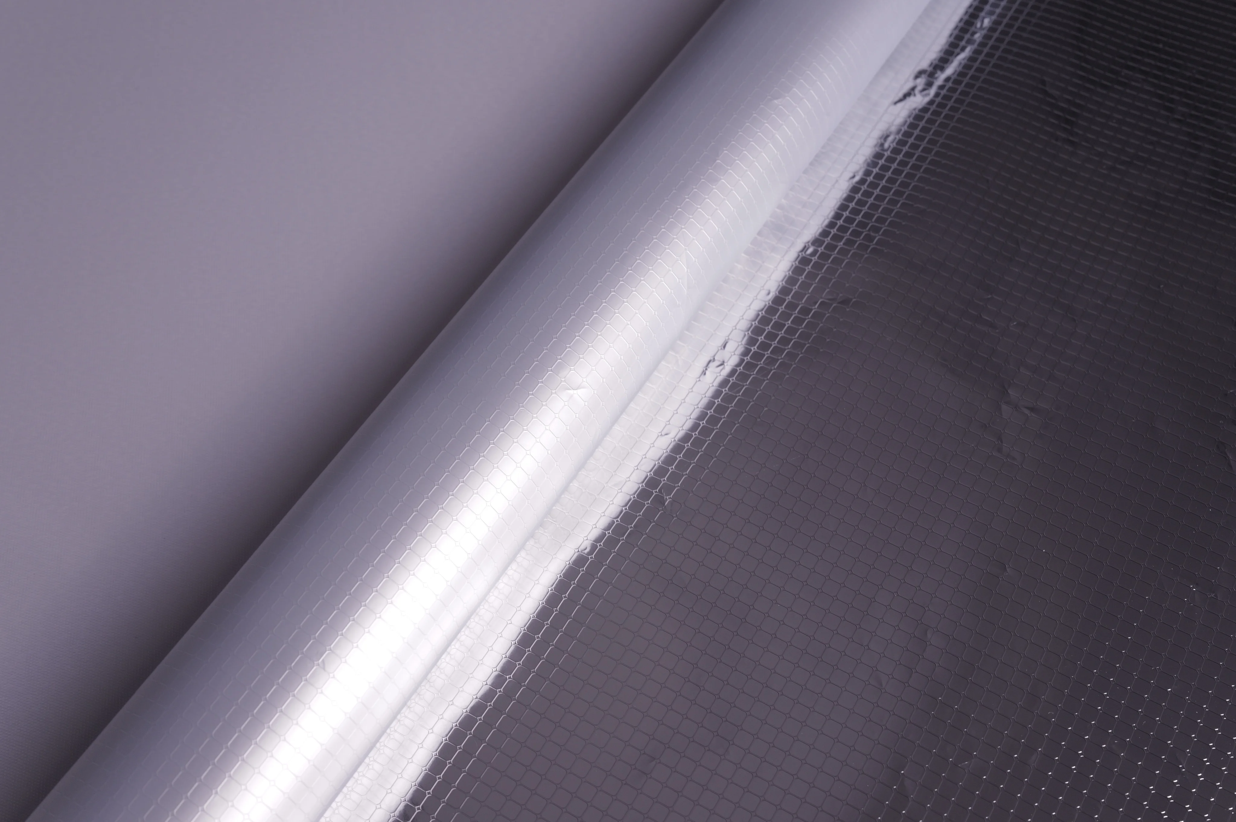 Fine Grid Reflective Laminate, Bright Silver / Dark Back – hero view