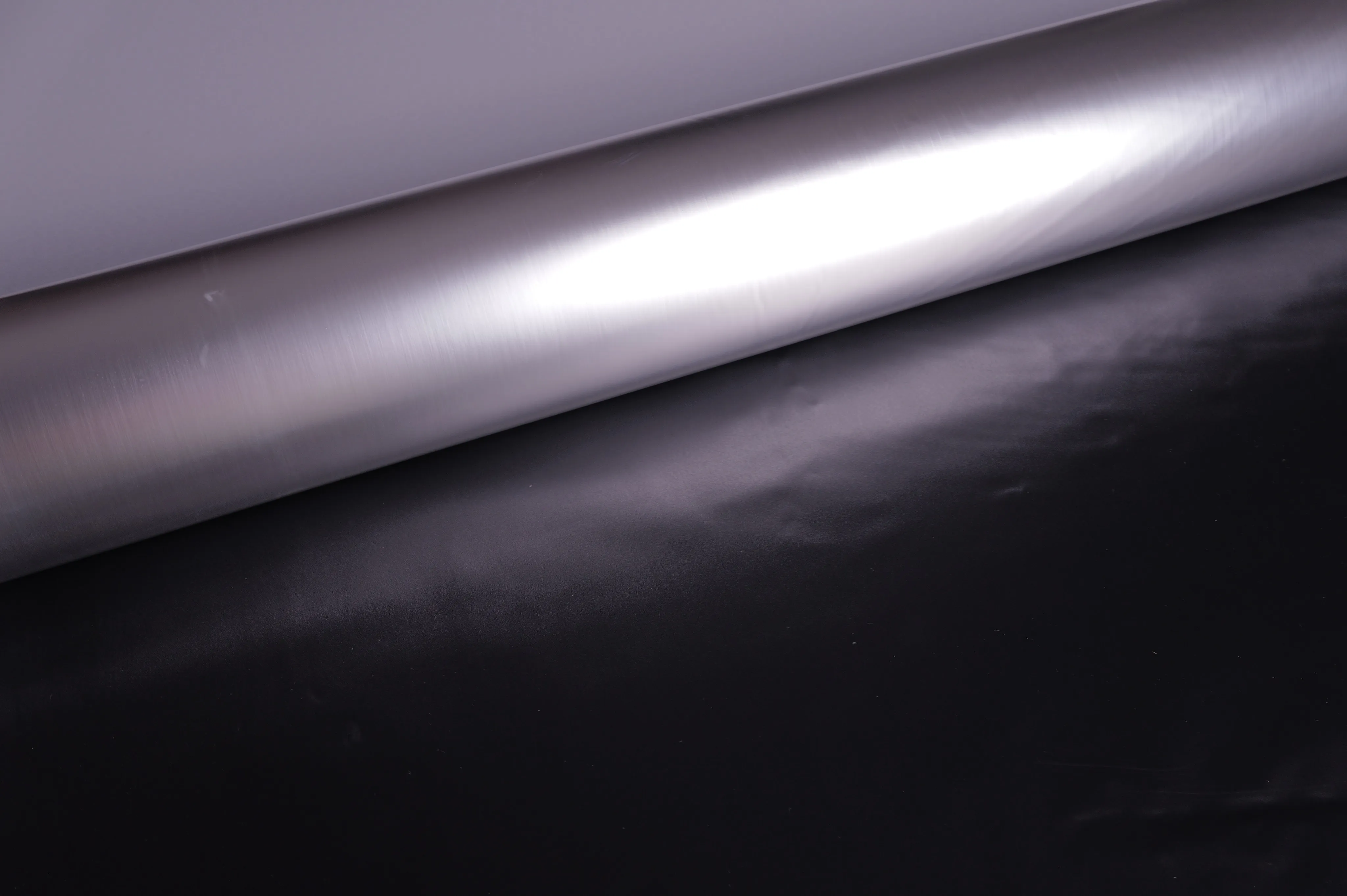 Satin Reflective Laminate, Silver / Black Back – texture close-up