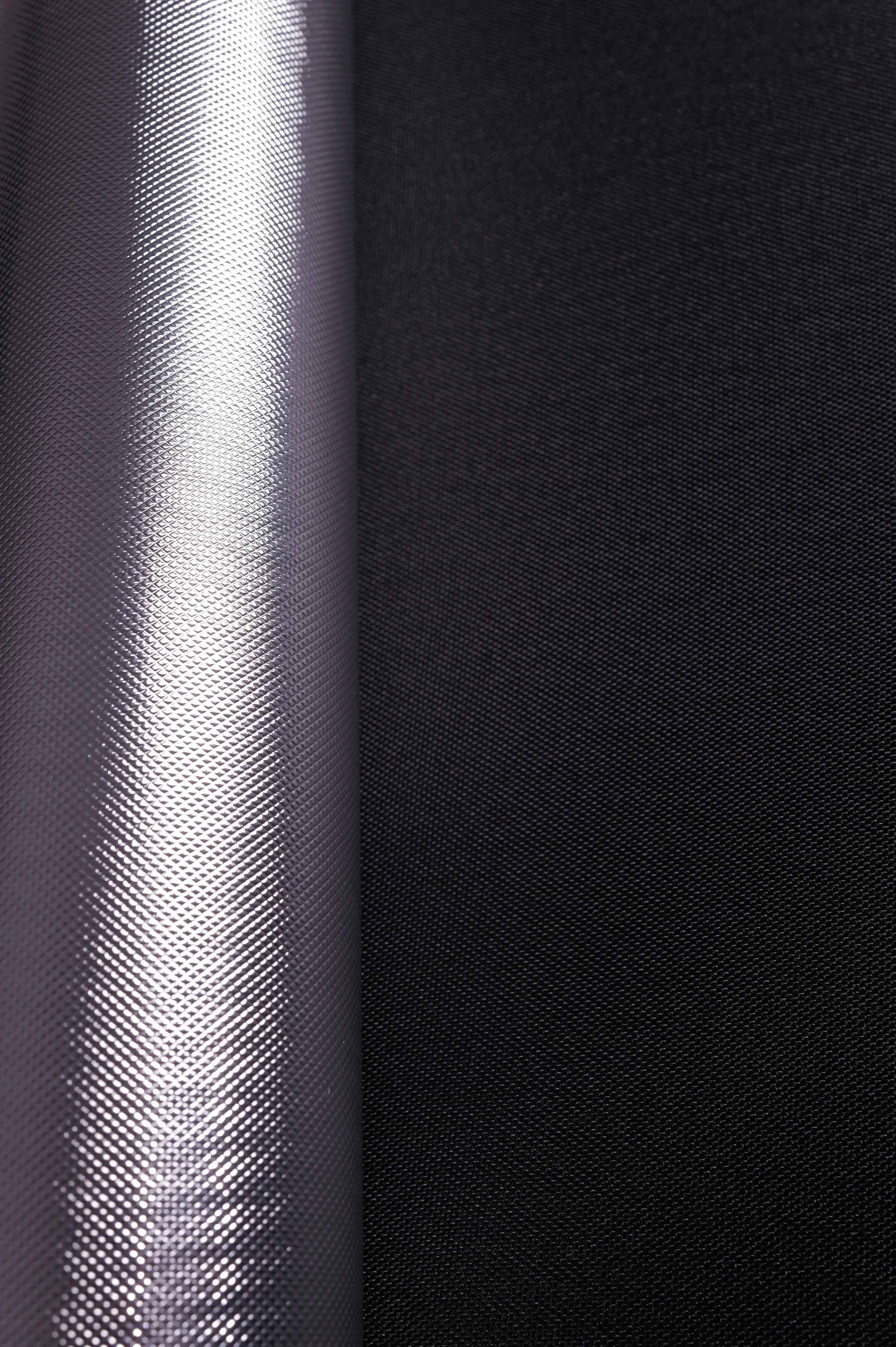 Micro Grid Reflective Laminate, Bright Silver / Black Back – texture close-up