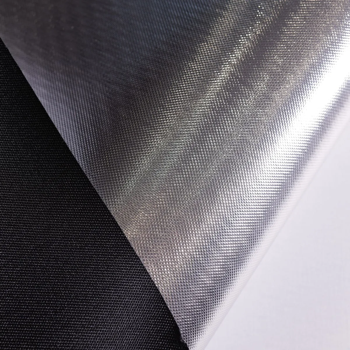 Fine Weave Reflective Laminate, Silver / Dark Back