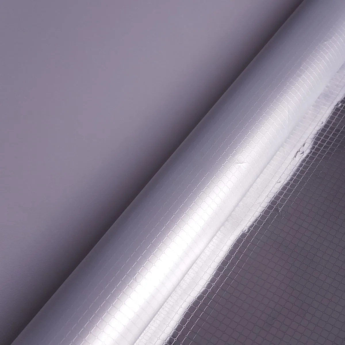 Fine Grid Reflective Laminate, Bright Silver / Dark Back
