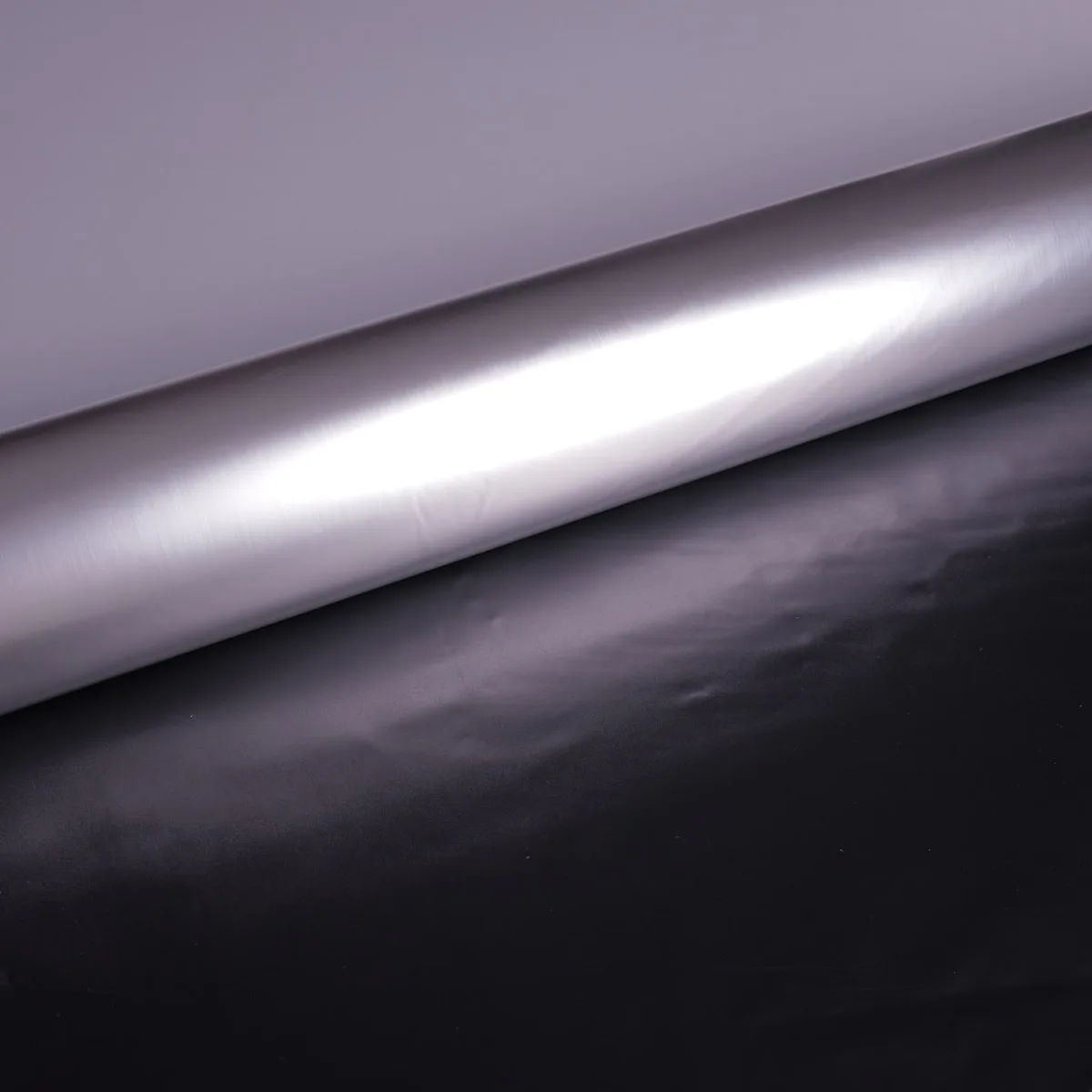 Satin Reflective Laminate, Silver / Black Back