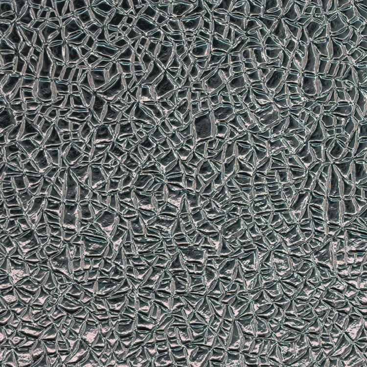 Crackle and cellular pattern on reflective film, macro photograph of sample B0001453