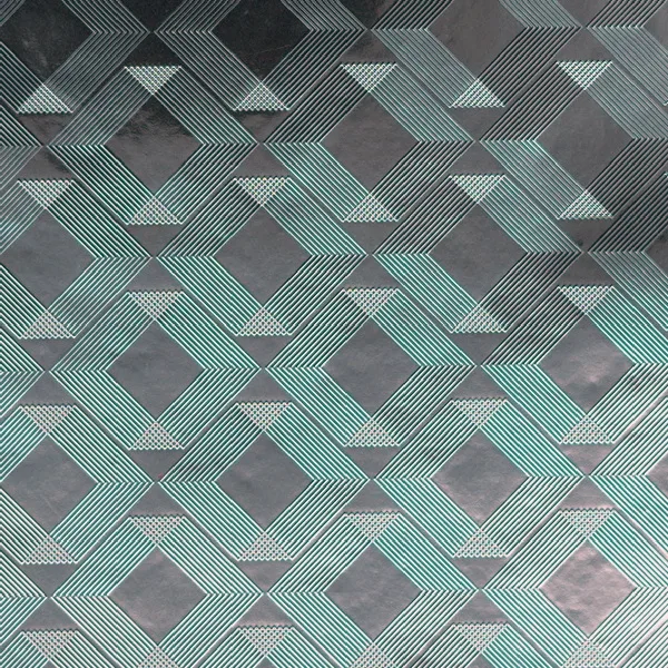 Iridescent and holographic pattern on reflective film, macro photograph of sample B0001437