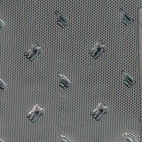 Motif emboss pattern on reflective film, macro photograph of sample B0001421