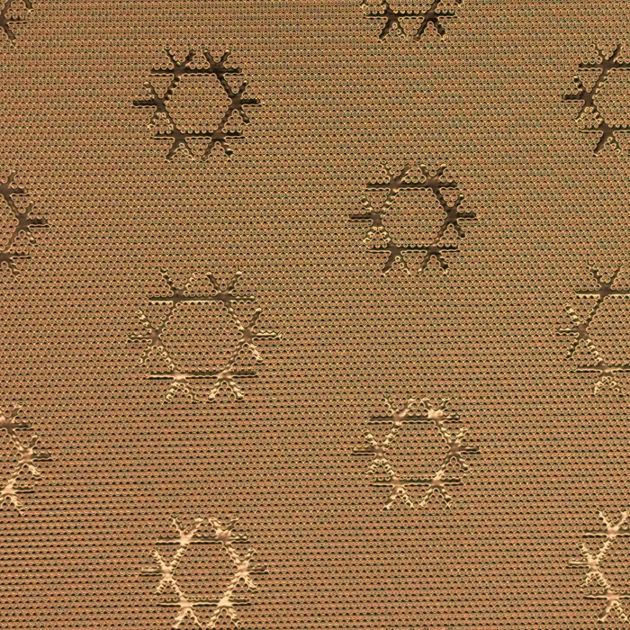 Motif emboss pattern on reflective film, macro photograph of sample B0001425