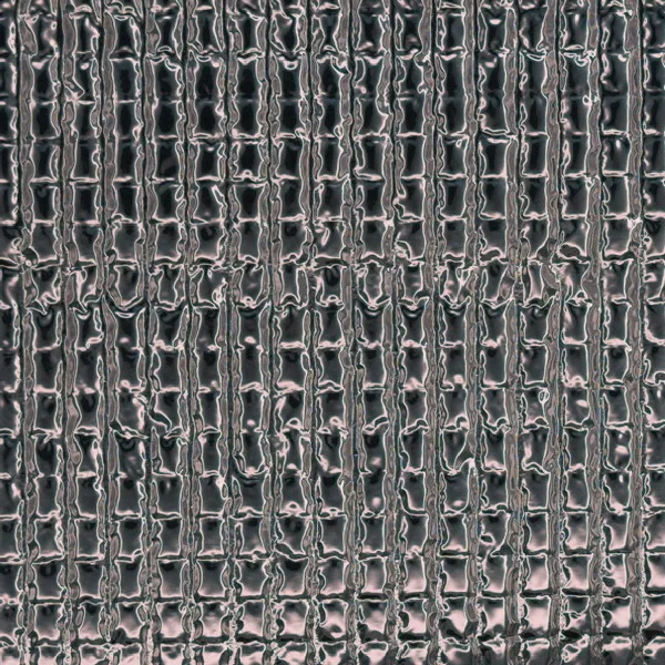 Grid and woven pattern on reflective film, macro photograph of sample B0001471